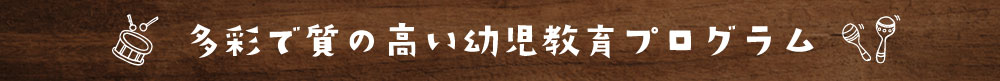 多彩で質の高い幼児教育プログラム